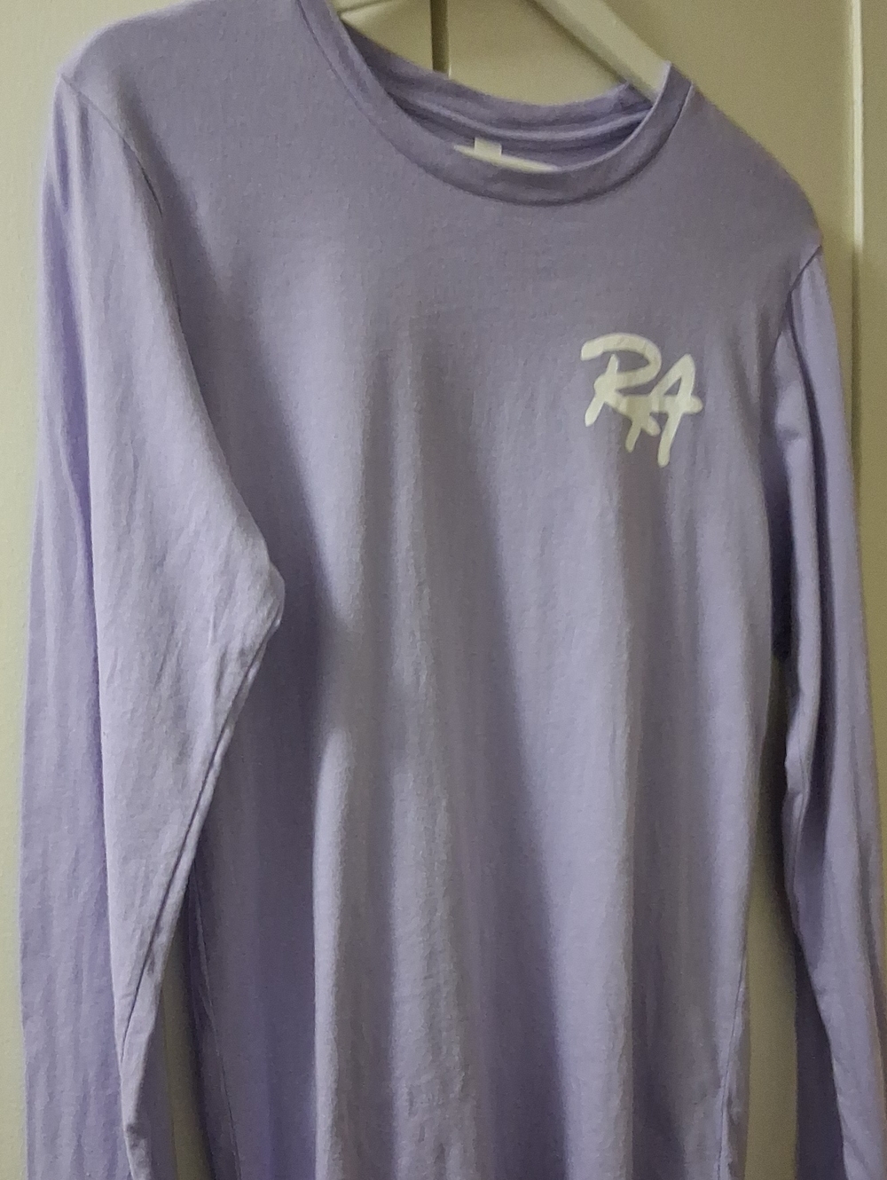 Bella Canvas Lavender Long Sleeve Tee with White Chest Script